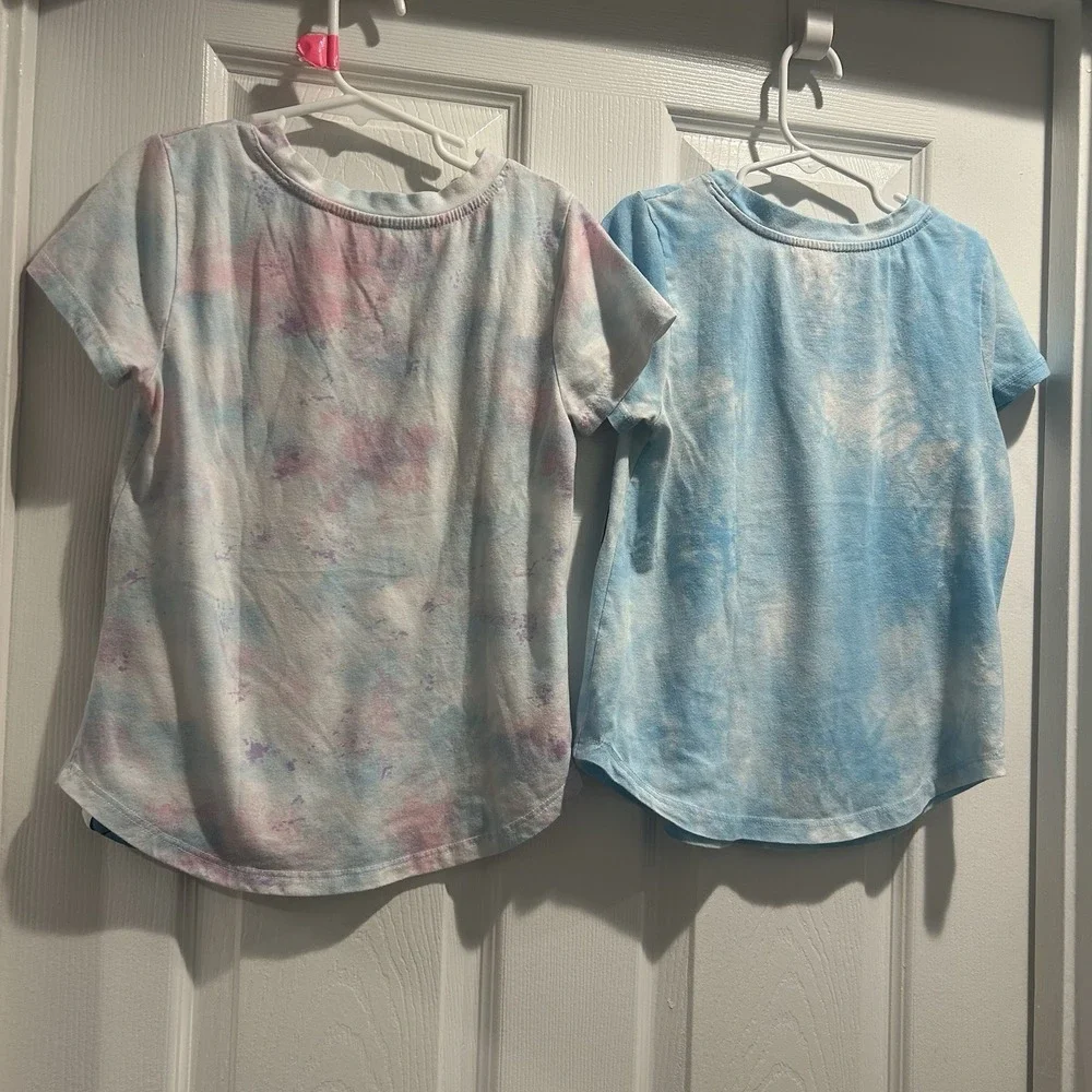 Girl's Disney Stitch Graphic Tee 2-Pack Tie-Dye Short Sleeve Shirts Size M
